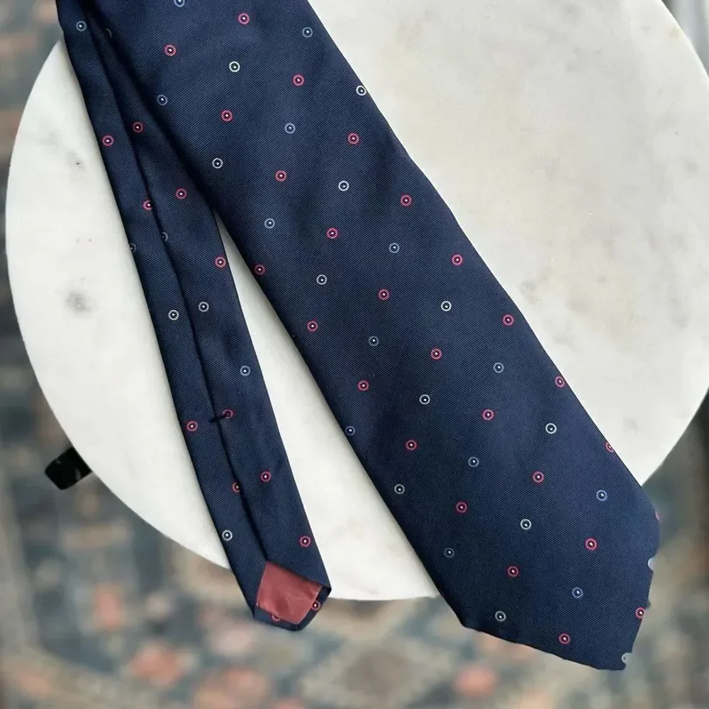 Vtg Yves Saint Laurent Tie Navy Blue Silk Neck Tie